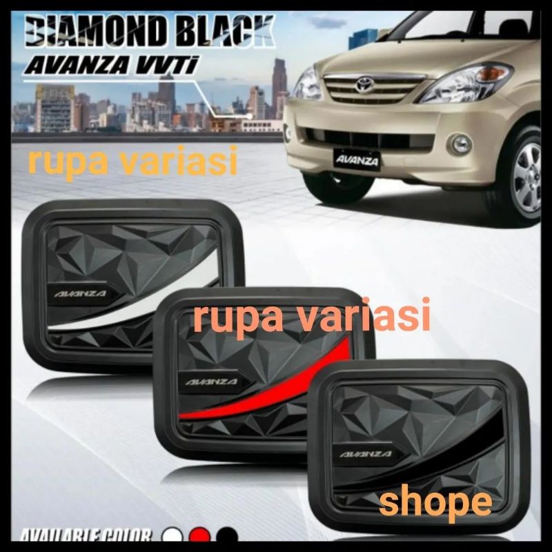 TANC cover tutup bensin TOYOTA avanza  2004 sampai 2011 CHROME CROME hitam doff plastik abs tempel 2010 2009 2008 2007 2006 2005