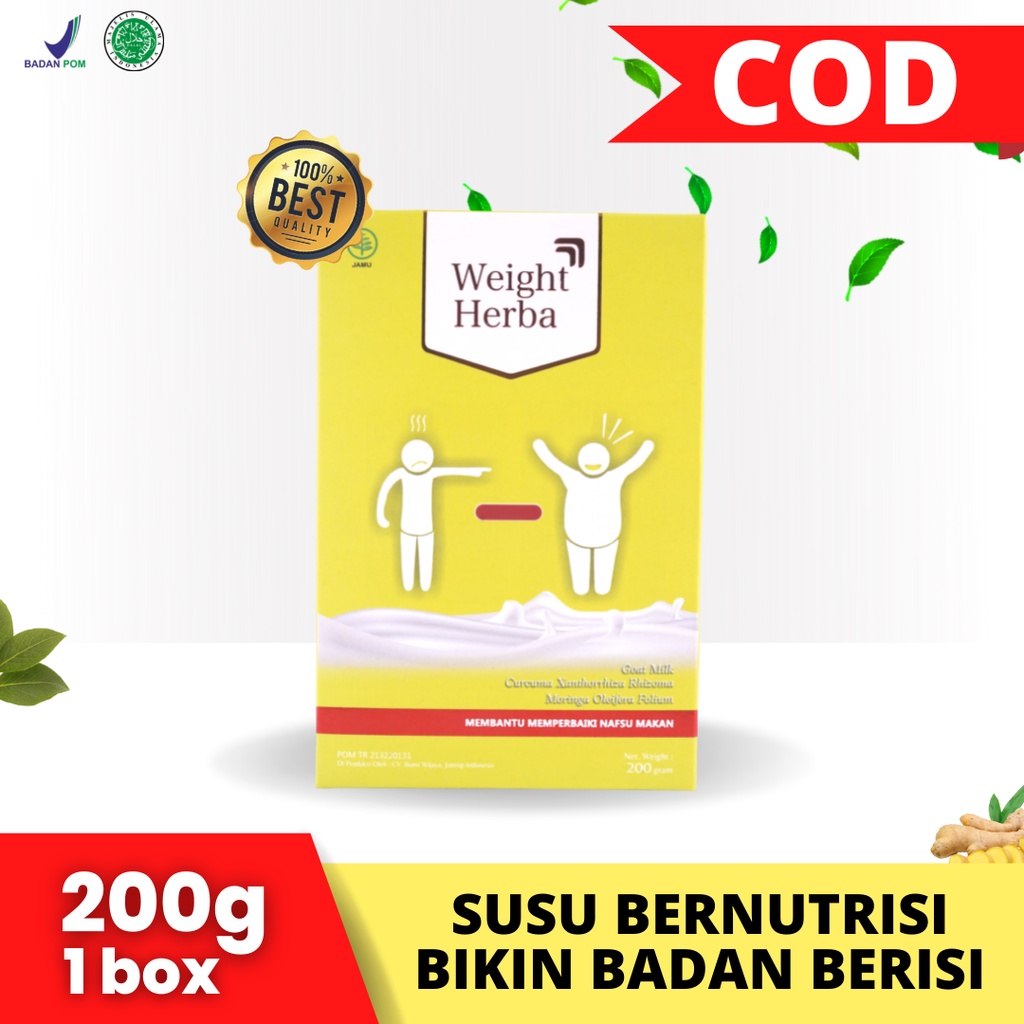 Weight Herba - 100% Original Quality Premium Susu Kambing Berat Badan Dewasa &amp; Penambah Nafsu Makan isi 200gr