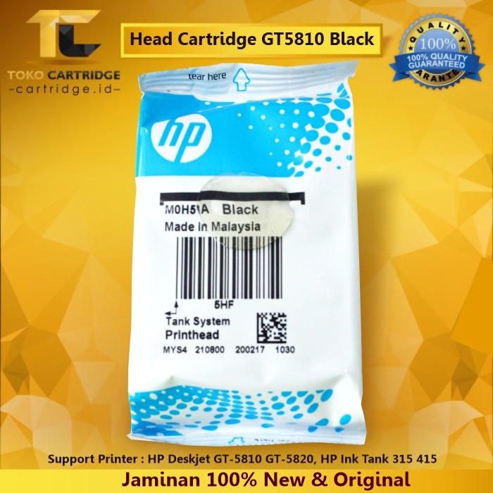 Cartridge M0H51A Black Head Printer HP 115 315 415 GT5810 GT5820 GT 5810 5820 Tinta GT51 GT53 Ori