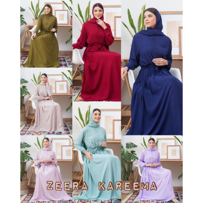 Daster arab Zeera KAREEMA Maxi Dress Gamis Crinkle Premium