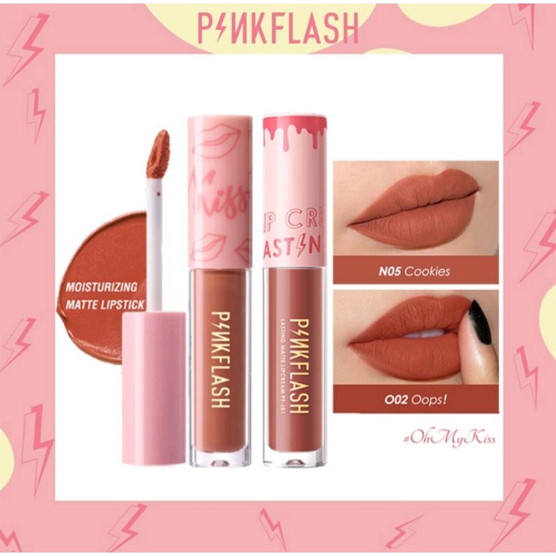 PINKFLASH Matte Lipstick Lembut Tahan Lama