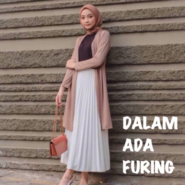 ROK PLISKET PUTIH FURING 256 PREMIUM HYGET WHITE PINGGANG KARET SKIRT PANJANG MAXI FLARE MAYUNG