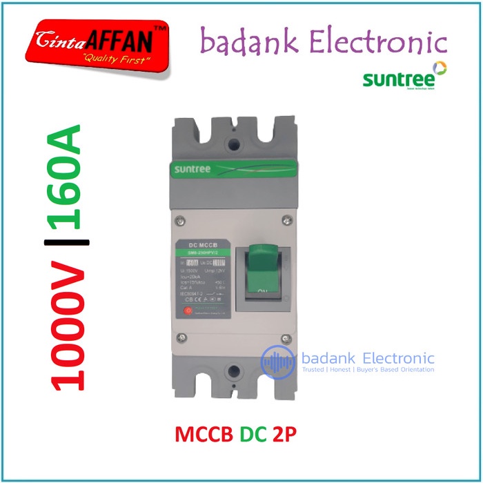 MCCB DC 2P 160A 1000V - SUNTREE SM8-250HPV/2 Molded Case CB