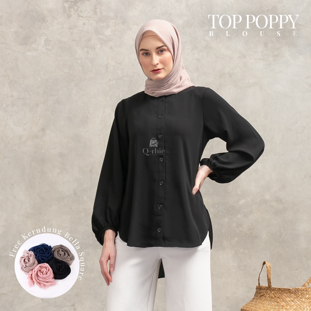 Qrhie Baju Atasan Wanita Poppy-Black