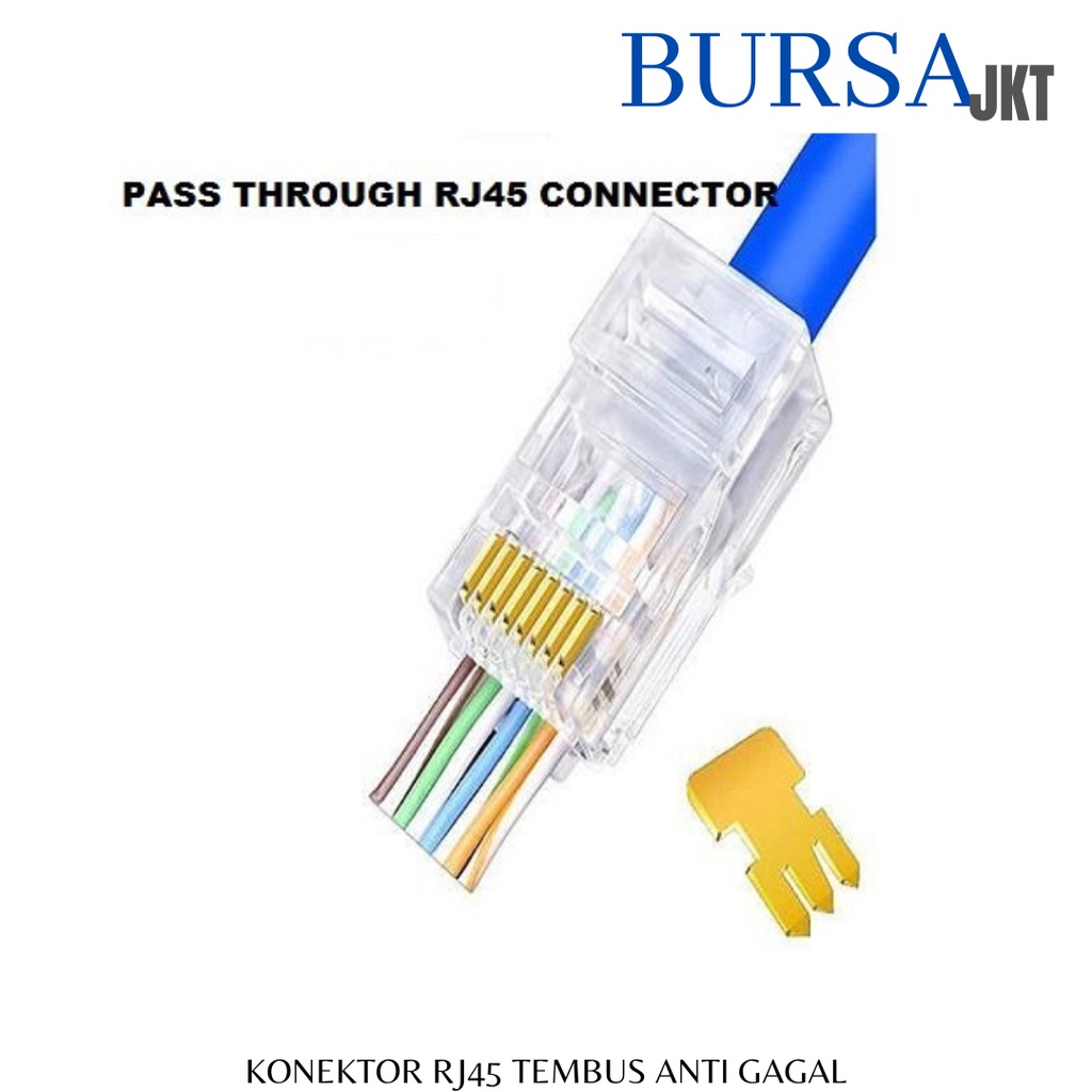 KONEKTOR RJ45 ANTI GAGAL CAT 5E CAT 6 ANTI GAGAL EASY CRIMPING CONNECTOR KABEL LAN