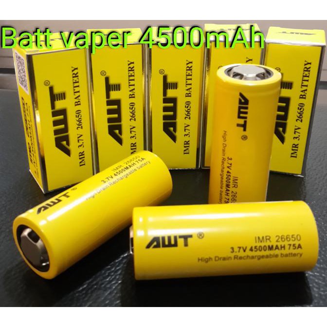 AWT KUNING 26650 4500 MAh Baterai Serbaguna Kwalitas Terjamin