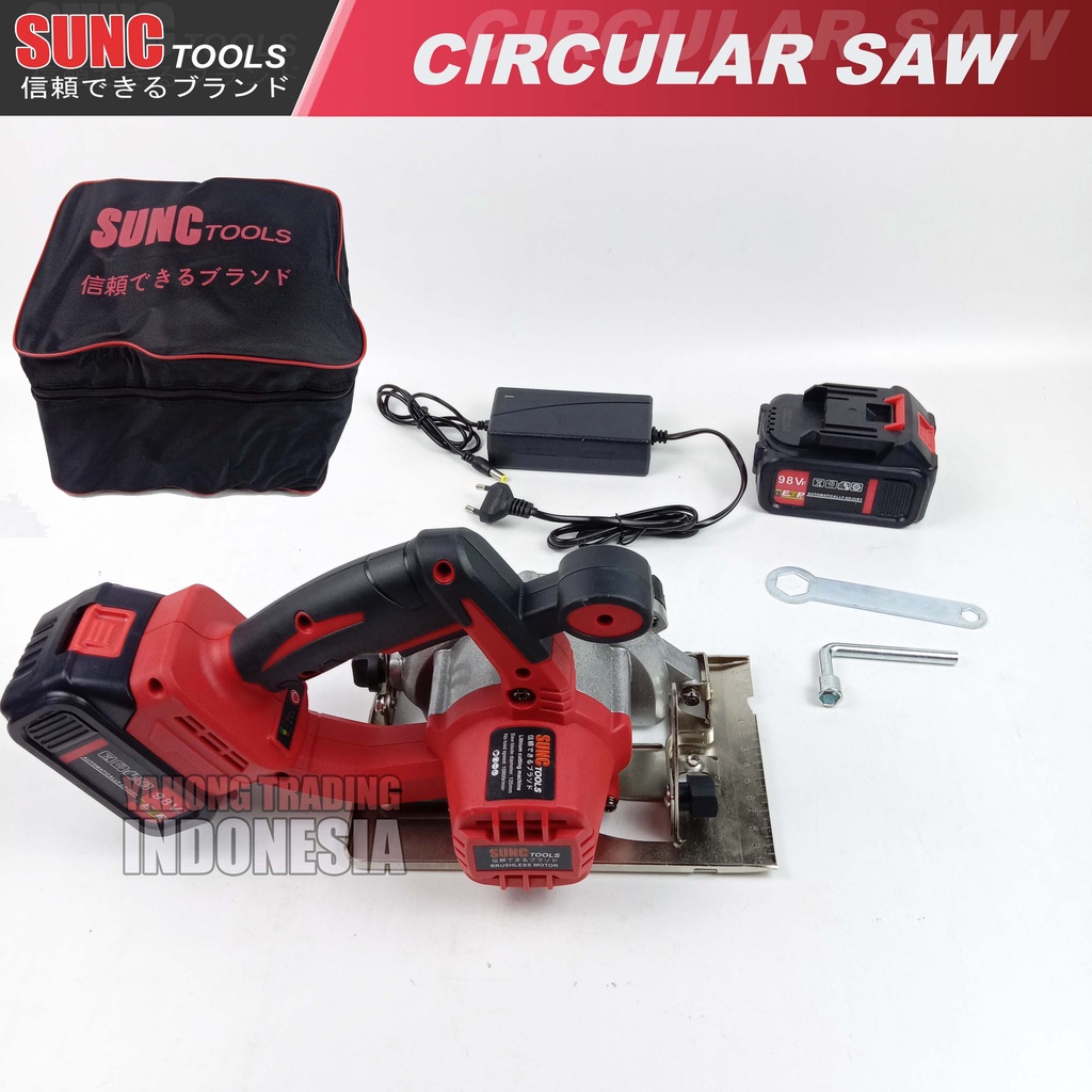 SUNC Brushless Circular Saw Gergaji Bundar Portable 98VF