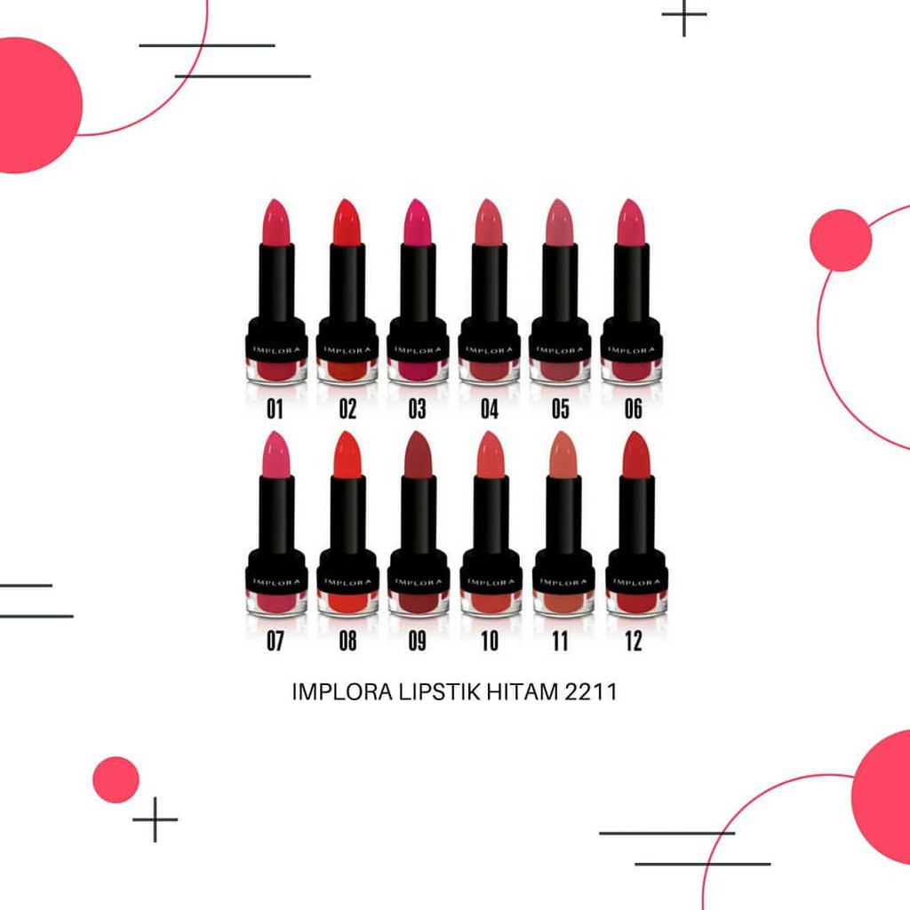18006 - LIPSTIK IMPLORA (2211) LIPSTIK 12 WARNA TERBARU MURAH KOSMETIK BIBIR KEKINIAN