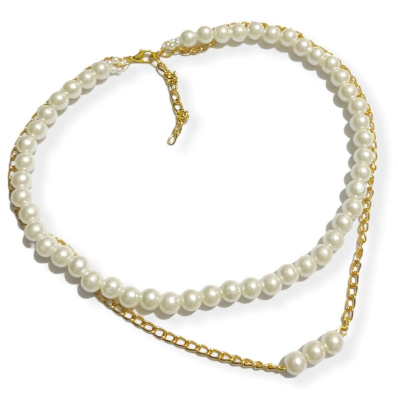 Andrea Double Layer Pearl Necklace Kalung Mutiara Dua Lapis Multilayer Korea
