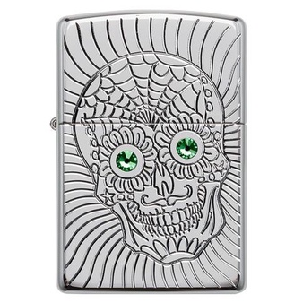 Original Zippo 49172 Armor Sugar Skull Design Madein USA