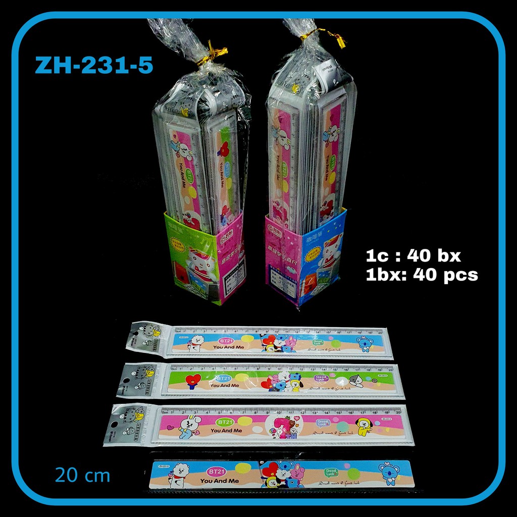

ILP Penggaris 20cm ZH-231-5 BT21 / Penggaris Plastik / Ruler