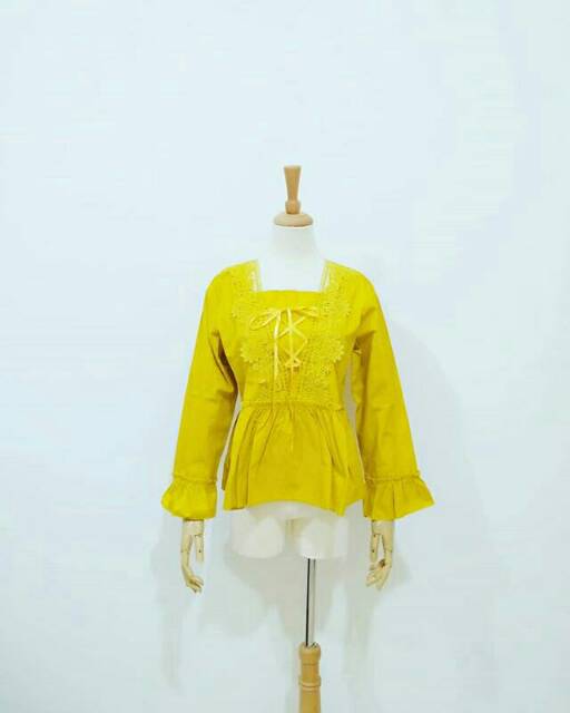 BAJU ATASAN WANITA BABYDOLL KATUN JEPANG BORDIR MAYBELL TOPS