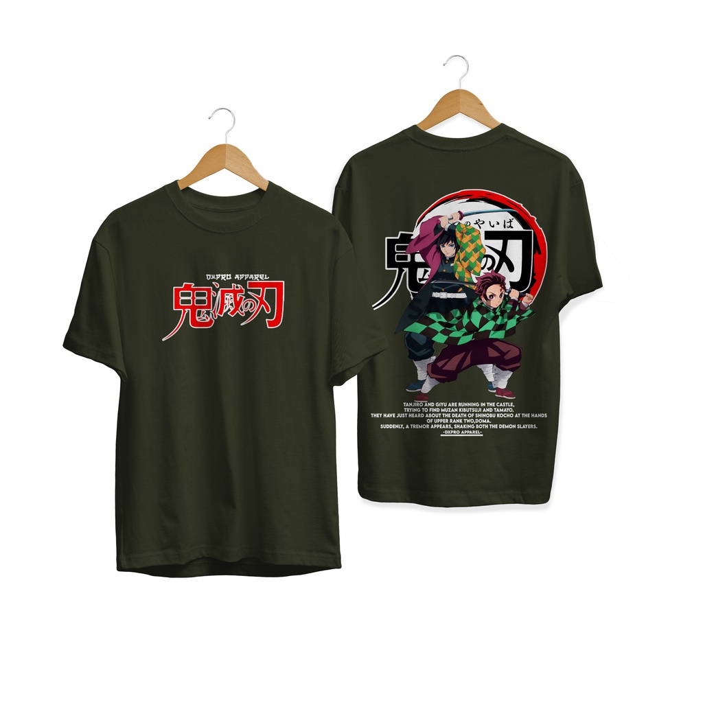 T-SHIRT ANIME KIMETSU NO YAIBA GIYU TANJIRO GIJIRO FIGHT KNY PREMIUM