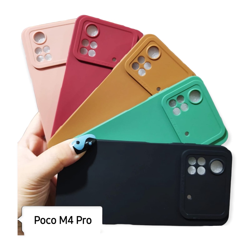 Pro Camera Soft Case Xiaomi Poco M4 Pro 4G 6.43&quot; 2022 Solid Color Angel Eye Lens