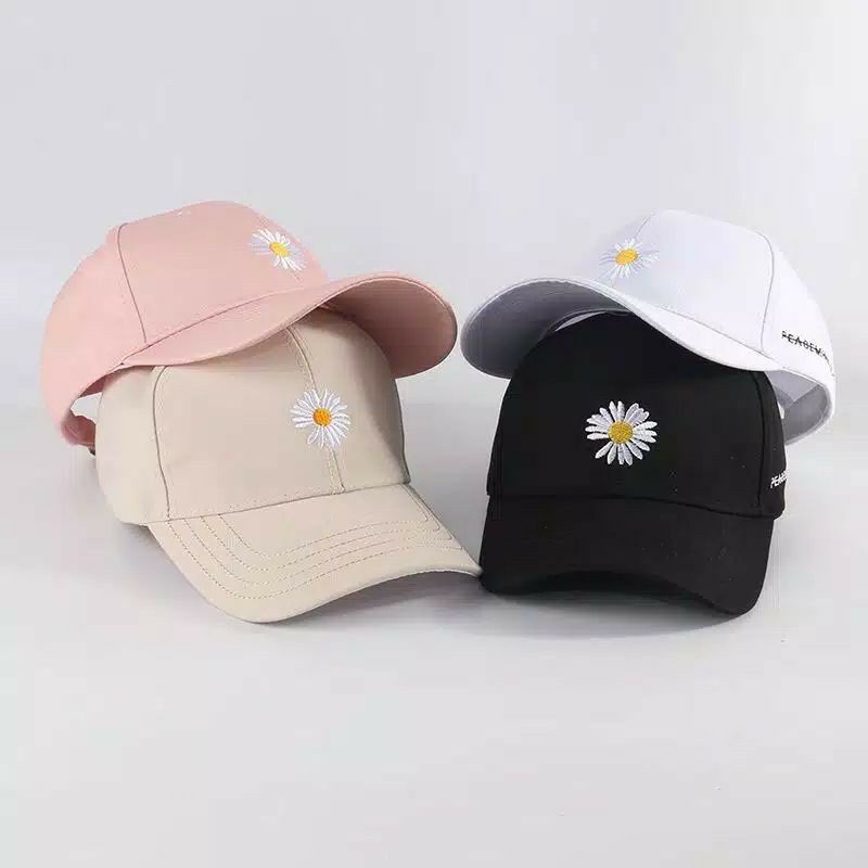 Topi Bunga Daisy/Topi Baseball Murah Pria Wanita