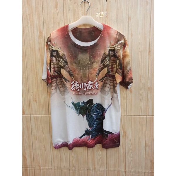 KAOS DISTRO PUTIH MOTIF SAMURAI