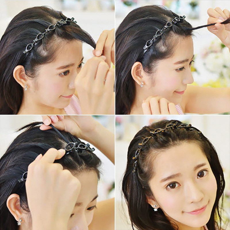 Grosir - B758 Bando Jepit Multi Layer Double Bangs / Hairstyle Hairpin / Jepit Rambut / Headband