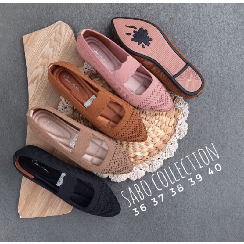 Flat shoes rajut