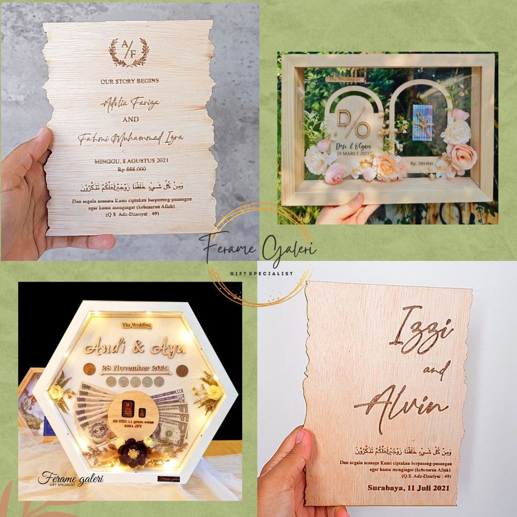 Chipboard Custom Ukir Nama bentuk Kubah ARCH Dome Cave Pintu Goa Isian Mahar Pernikahan nama tanggal nominal kubah triplek chopboard dekorasi hiasan bingkai mahar perniikahan Rustic