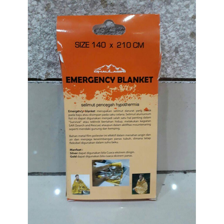 Gold Emergency Blanket Selimut Anti Hipotermia Thermal Alumunium Foil