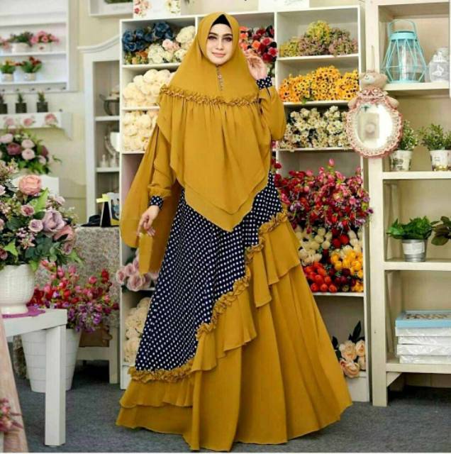 SYARI EKARIA POLKA BANYAK WARNA ( REALPIC GESER FOTO )