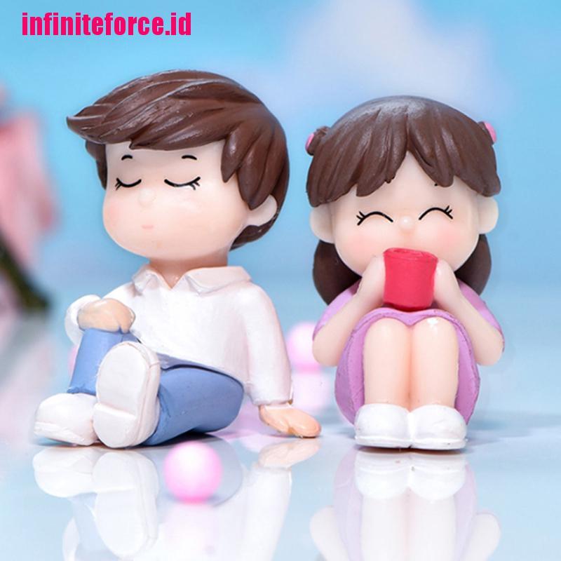 (Inx) 2pcs / Set Miniatur Pasangan Kekasih Untuk Dekorasi Taman Mini / Fairy Garden