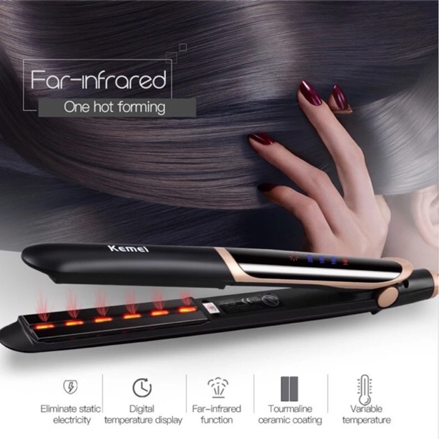  Kemei  Infrared Hair Iron Catok  Rambut  Catokan KM 2219  