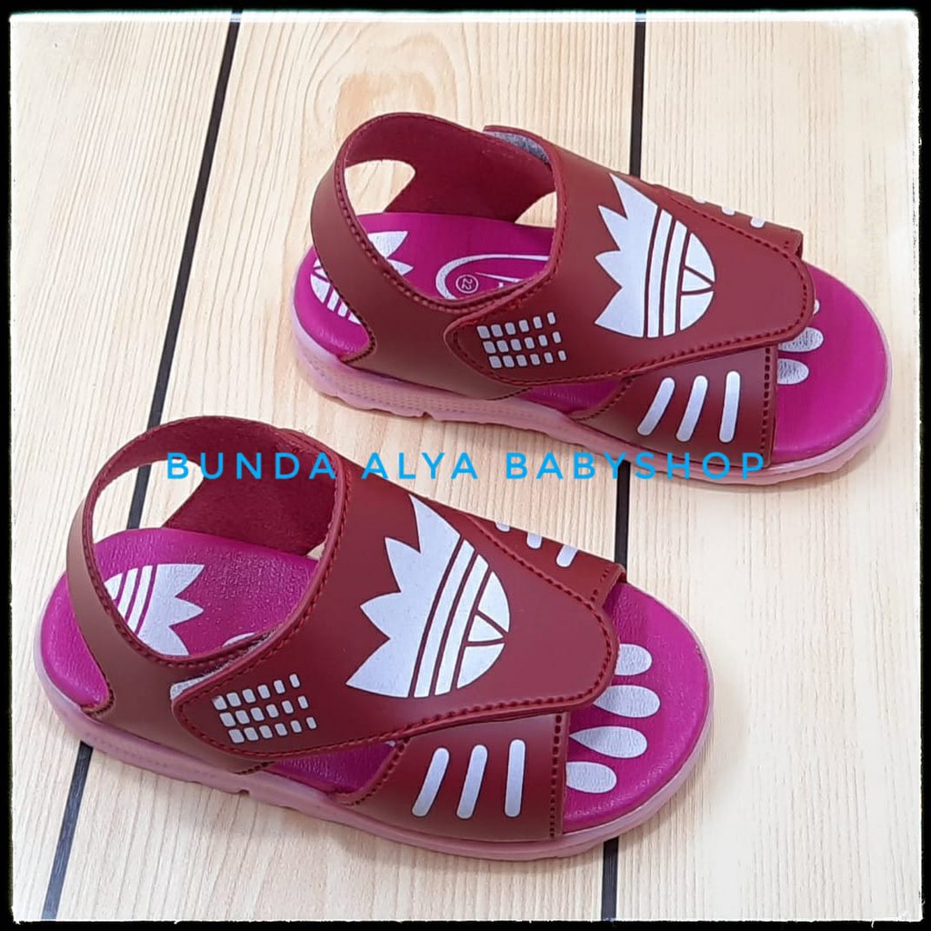 Sendal Anak Perempuan Usia 1 2 Tahun Karet MERAH Anti Licin - Sepatu Sandal Anak Cewek Anti Licin Alas Karet Size 22 - 24