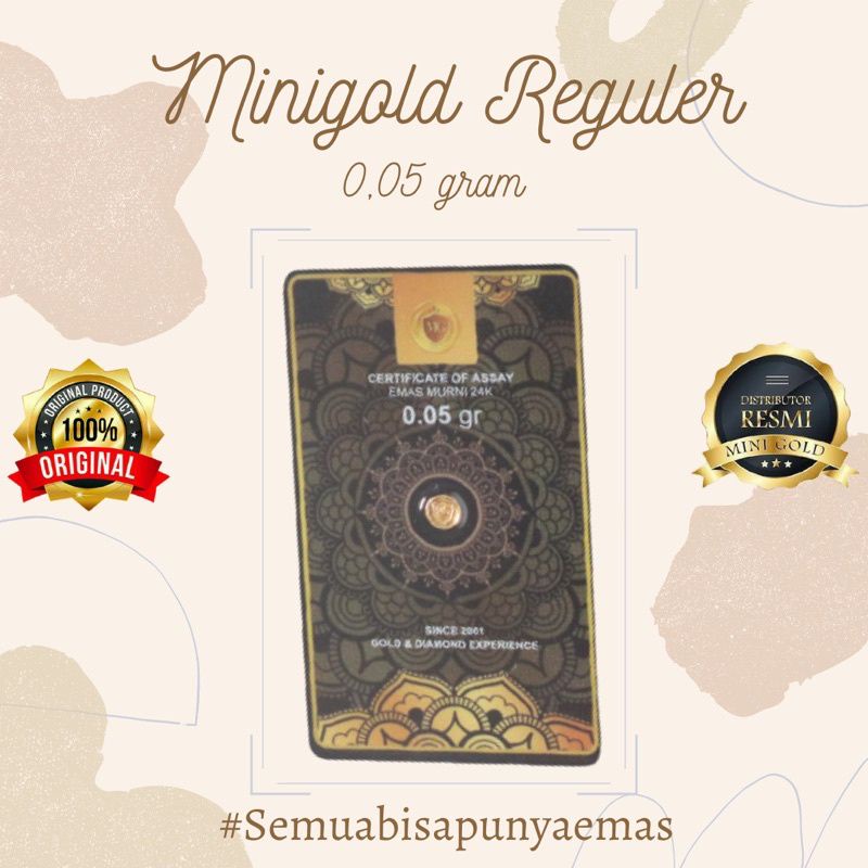 MINI GOLD ANTAM 0,05 GRAM EMAS MINI LOGAM MULIA 24 KARAT