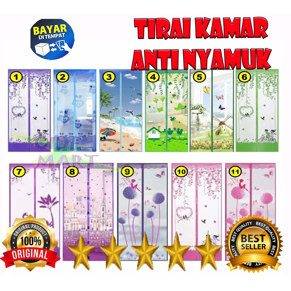 Tirai Magnet Anti Nyamuk Tirai Kamar Tirai Pintu Anti Nyamuk Kelambu Karakter Berkualitas