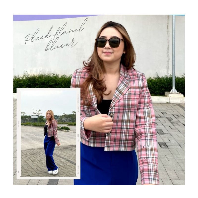 hezalla plaid flannel blazer