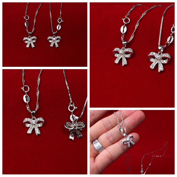 [ SALE / OBRAL ] Kalung Perak / Necklace 925 Sterling Silver Wanita Cewek Korea Pita Cocok Hadiah KS037