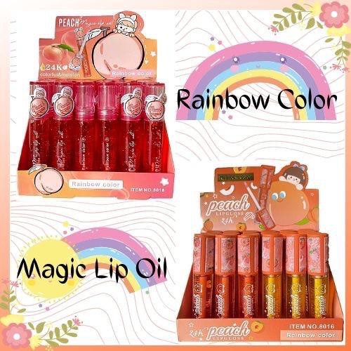 (CYBER) COD TERMURAH Rainbow Color Magic Fruit Lipoil Peach Gel Bening