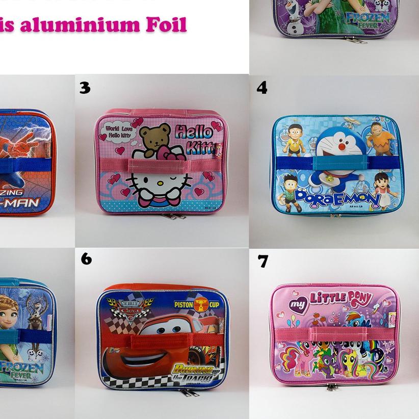 ❄ Tas bekal anak karakter / kotak makan / lunch box insulated lapis aluminium foil tahan panas ✾