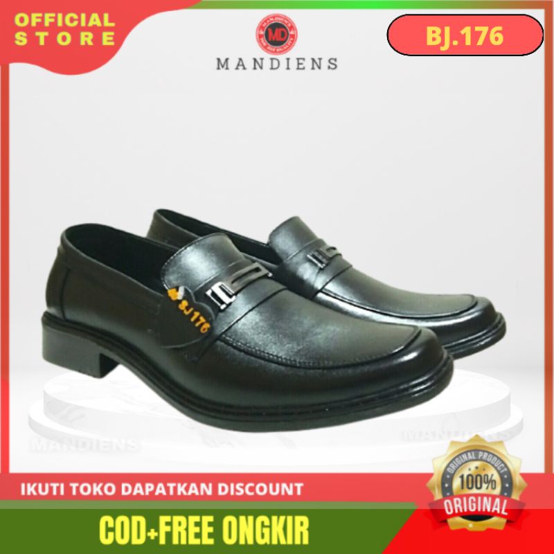 MANDIENS  BJ176 Sepatu Kulit Asli Pantofel Pria Original Medali Export Quality