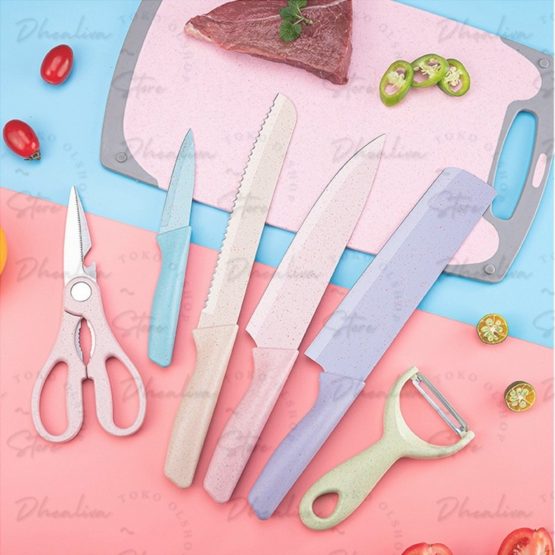 NEW VIRAL PISAU SET JERAMI KITCHEN KNIFE serbaguna DhealiVaStore