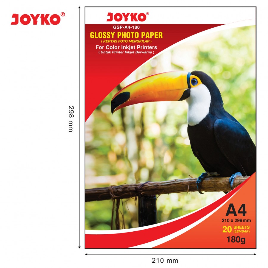 

Joyko Glossy Photo Paper A4 180 Gsm Kertas Foto GSP-A4-180