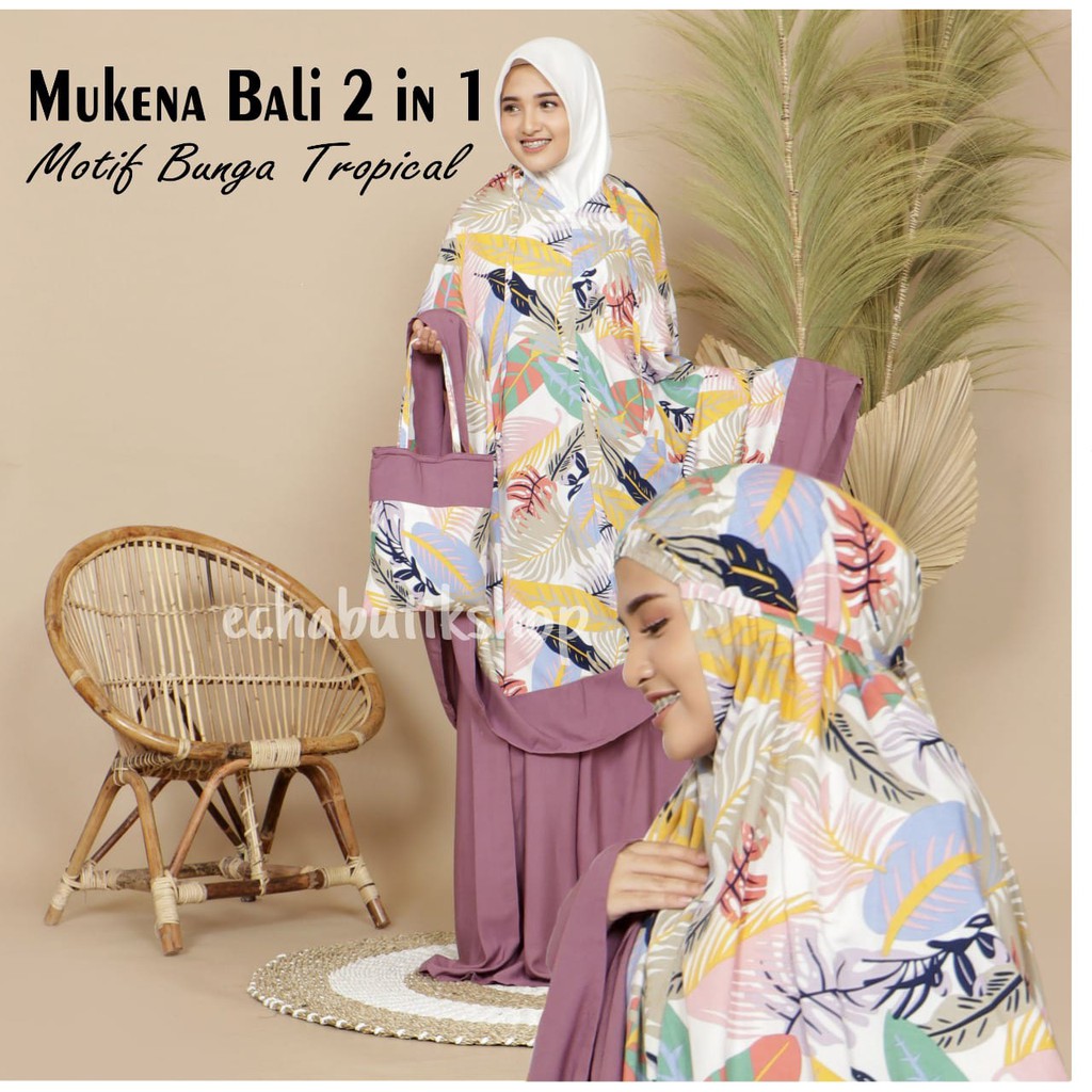 MUKENA BALI TROPICAL BIASA DAN 2 IN 1