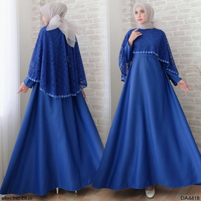 \u2764\ufe0fLONG MAXI DRESS MUSLIM GAMIS SYARI CAPE MODERN \ud83d\ude0a\ud83d\udc95PINK BIRU ELEKTRIK TOSCA HIJABERS ELEGAN BRUKAT