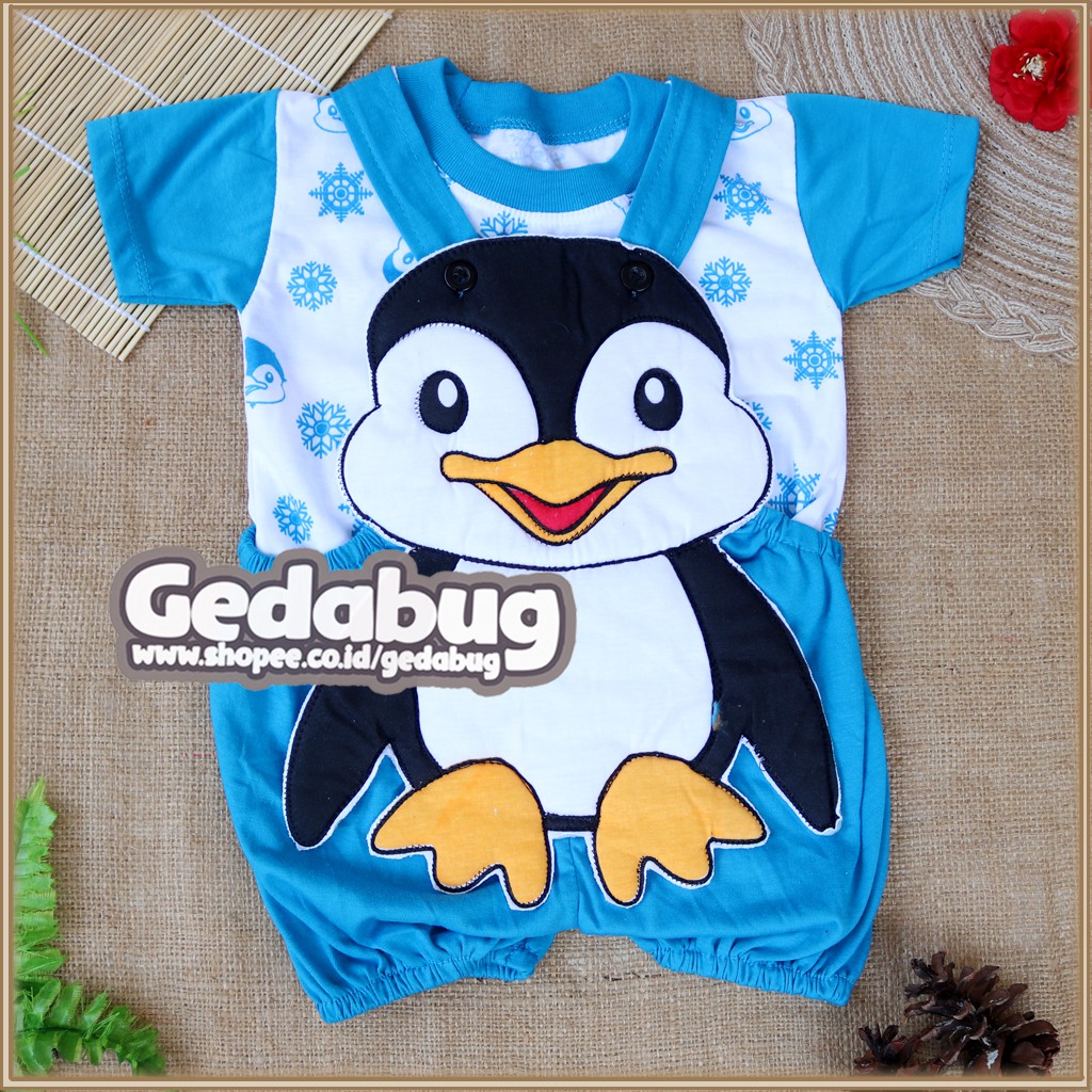 Setelan Kodok Anak Bayi  Karakter Pinguin / Jumper Bayi / Animasi Lucu - gedabug