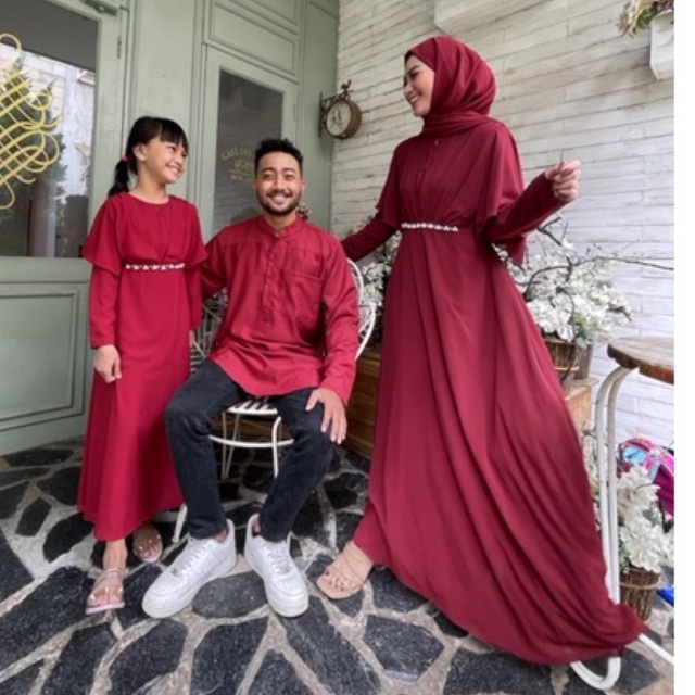 Vanesha Margaretta - Couple 621 / set keluarga / Dress Wanita + Baju Pria / Fashion Muslim