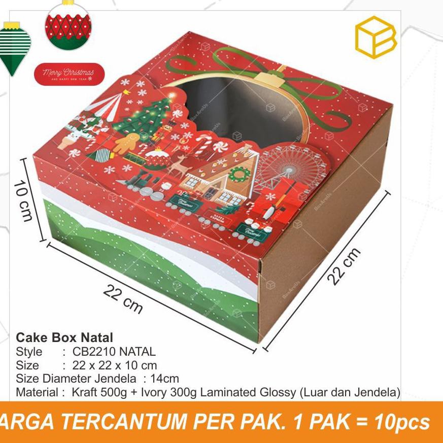 

QA Box Kue Cake Packaging Natal Christmas Hampers Kemasan Kotak Dus Bolu | CB2210 NATAL AA9 (Stock B