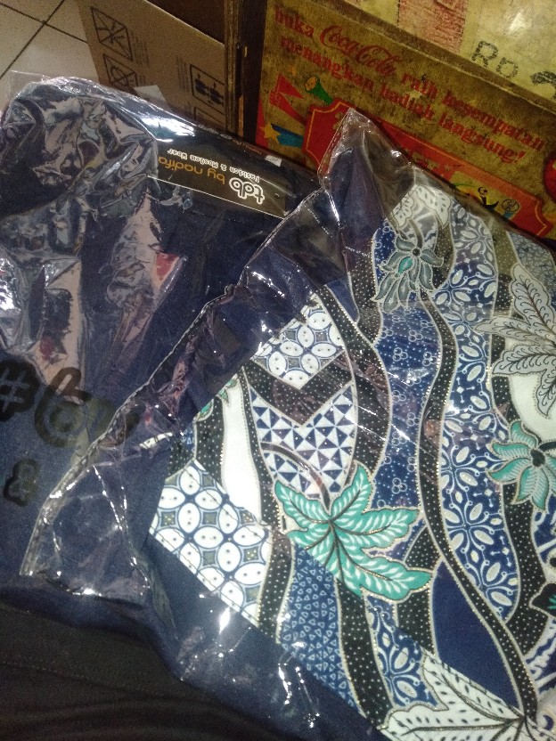 Gamis Batik Sabiya (navi Dan Abu)