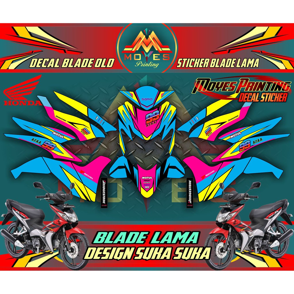 Sticker Honda Blade Karbu Lama Decal Stiker Motor Blade Old Design Suka Suka Shopee Indonesia