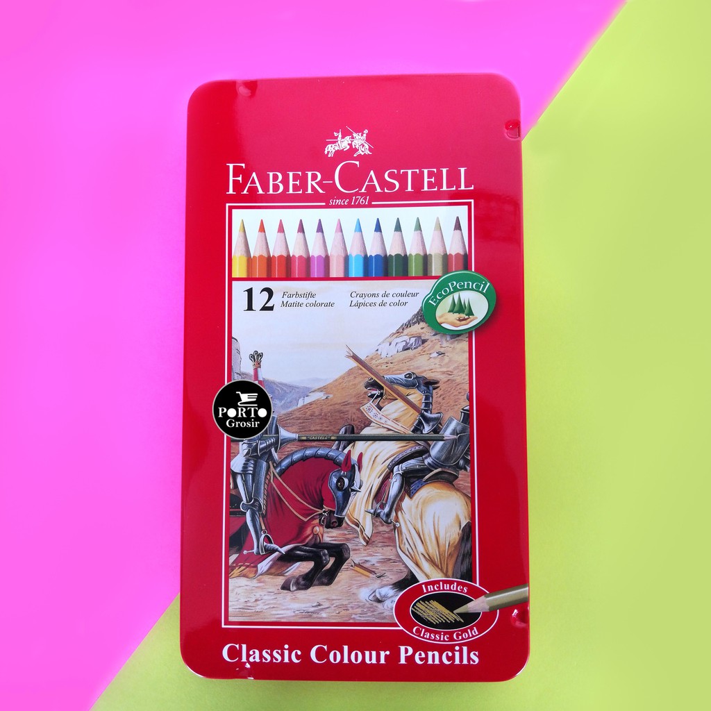 

Faber Castell 12 Classic Colour Pencil Tin Case Pensil Warna isi 12 Kemasan Kaleng