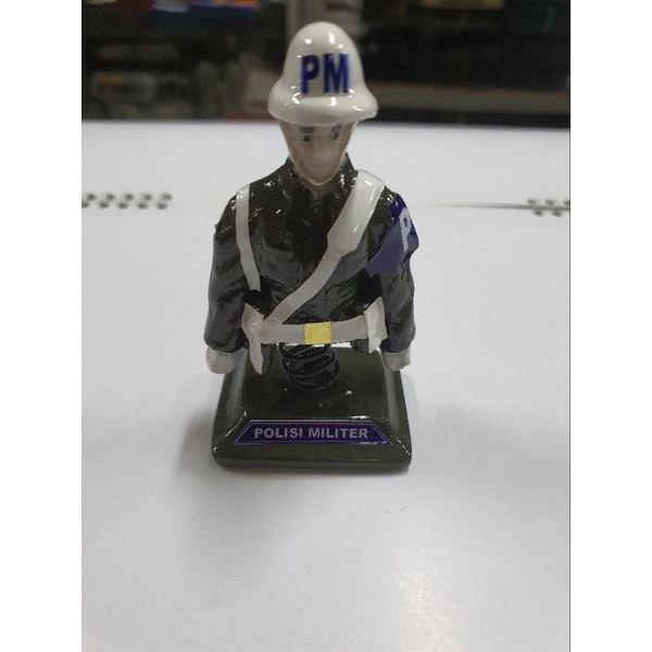 Miniatur patung Polisi Militer | Patung miniatur mobil polisi militer | Pajangan figure kecil Polisi