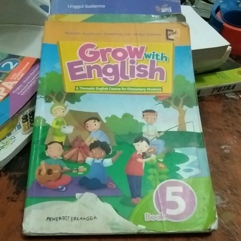 buku bahasa Inggris (grow with English) SD kelas 5 penerbit Erlangga
