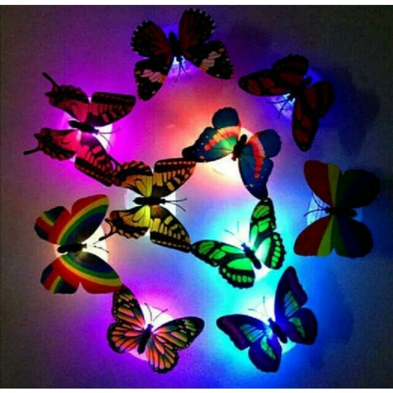 Lampu LED butterfly lampu kupu kupu warna warni lampu dekorasi dinding