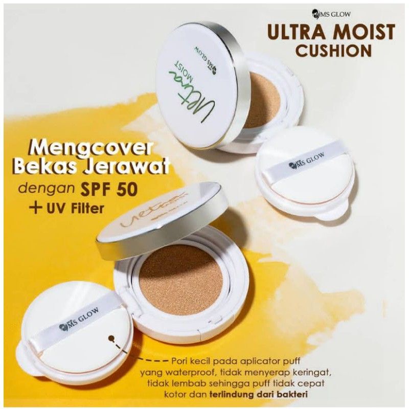 [ESTI KOSMETIK] MS GLOW ULTRA MOIST CUSHION LIGHT MEDIUM BEDAK PADAT