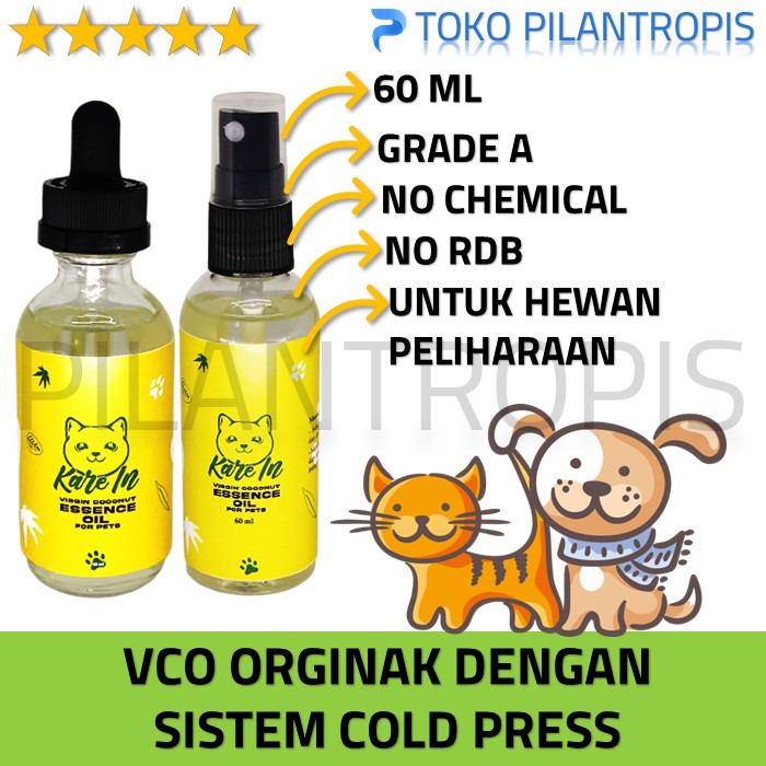 VCO KUCING 60 ML KAREIN OBAT PENCERNAAN ANTI JAMUR PENUMBUH BULU RONTOK SCABIES SKABIES KURAP KUCING